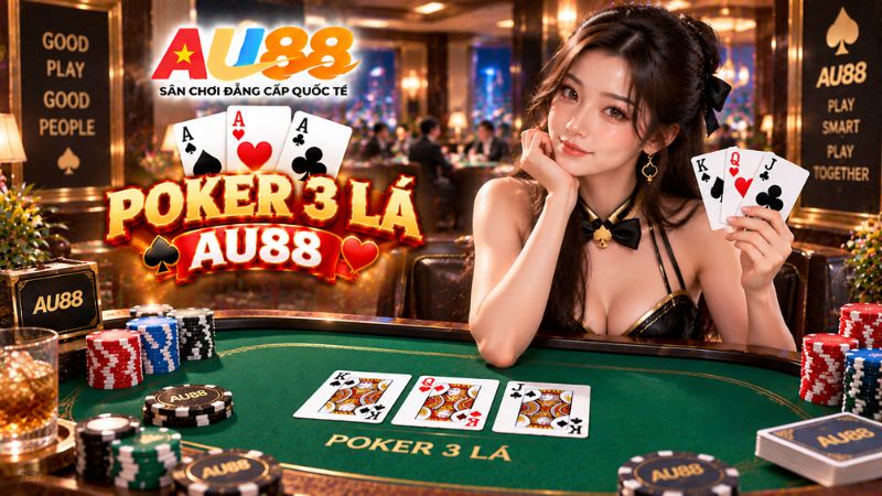 Poker 3 Lá AU88 – Luật Chơi Three Card Poker & Bảng Cược Pair Plus